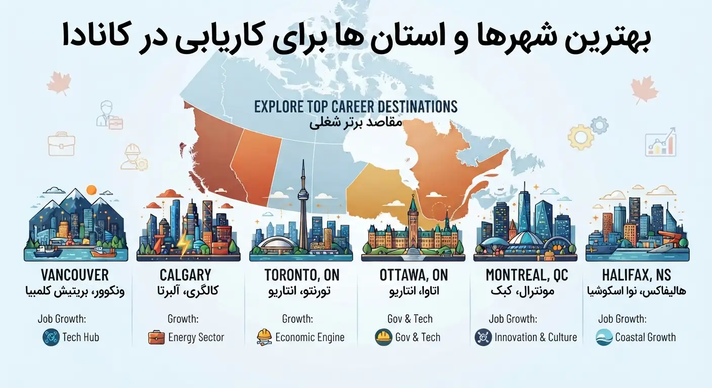 بهترین استان ها و شهرهای کانادا برای کاریابی